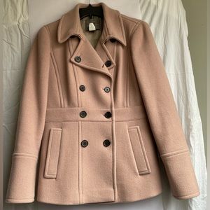 Beautiful dusty rose wool topcoat/pea coat from J Crew, size 8